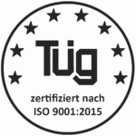 TÜG-Qualitätssiegel, zertifiziert nach ISO 9001:2015